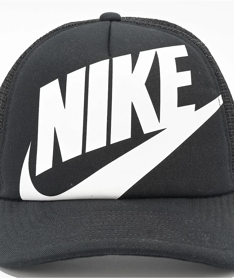 Nike Rise Black & White Trucker Hat