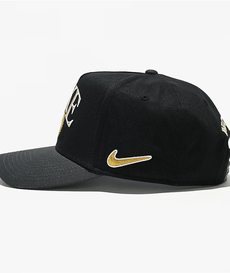 Nike Rise Structured A-Frame Black Snapback Hat