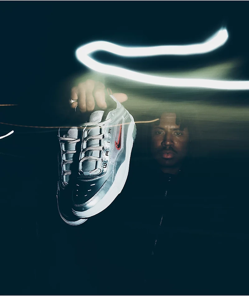Nike SB Air Max Ishod PRM Metallic Silver & Varsity Red Skate Shoes