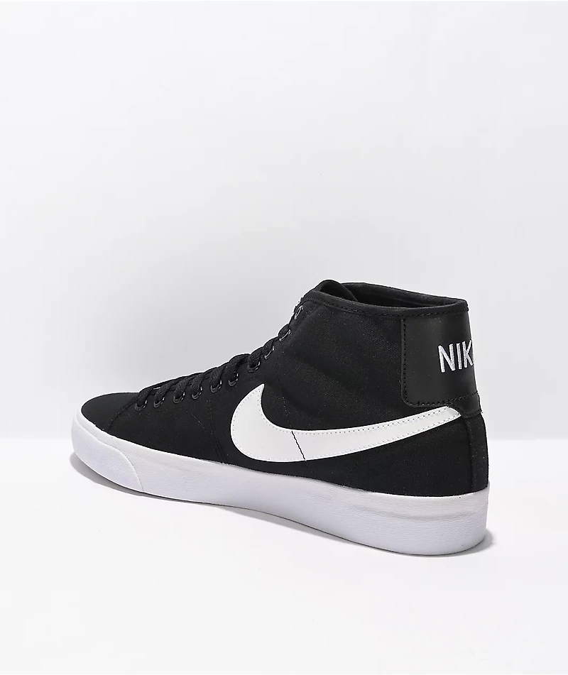 Nike SB BLZR Court Mid Black & White Skate Shoes