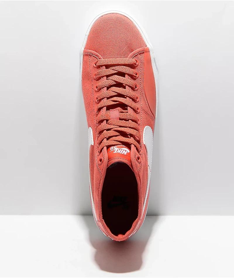 Nike SB BLZR Court Mid Lobster & White Skate Shoes