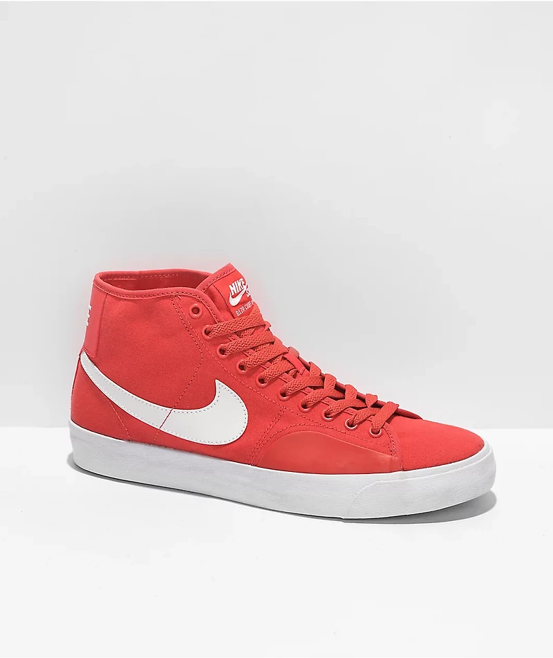 Nike SB BLZR Court Mid Lobster & White Skate Shoes
