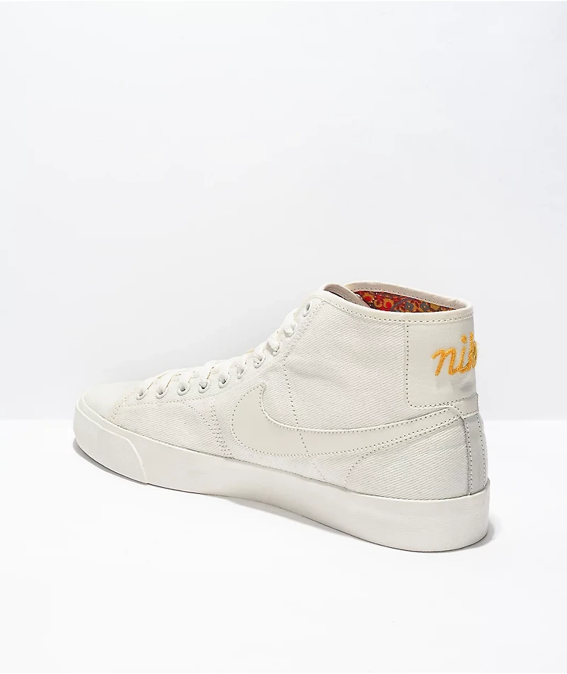 Nike SB BLZR Court Mid Sail White & Grey Skate Shoes