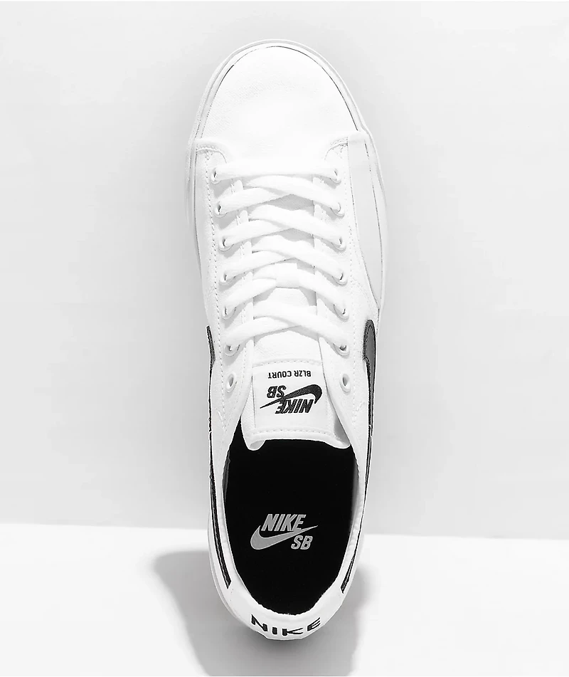 Nike SB BLZR Court White & Black Skate Shoes