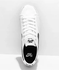 Nike SB BLZR Court White & Black Skate Shoes