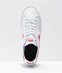 Nike SB BLZR Court White & Red Skate Shoes