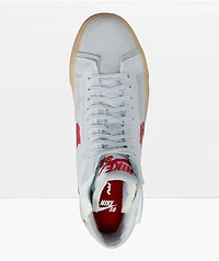 Nike SB BLZR Mid White & Red Skate Shoes