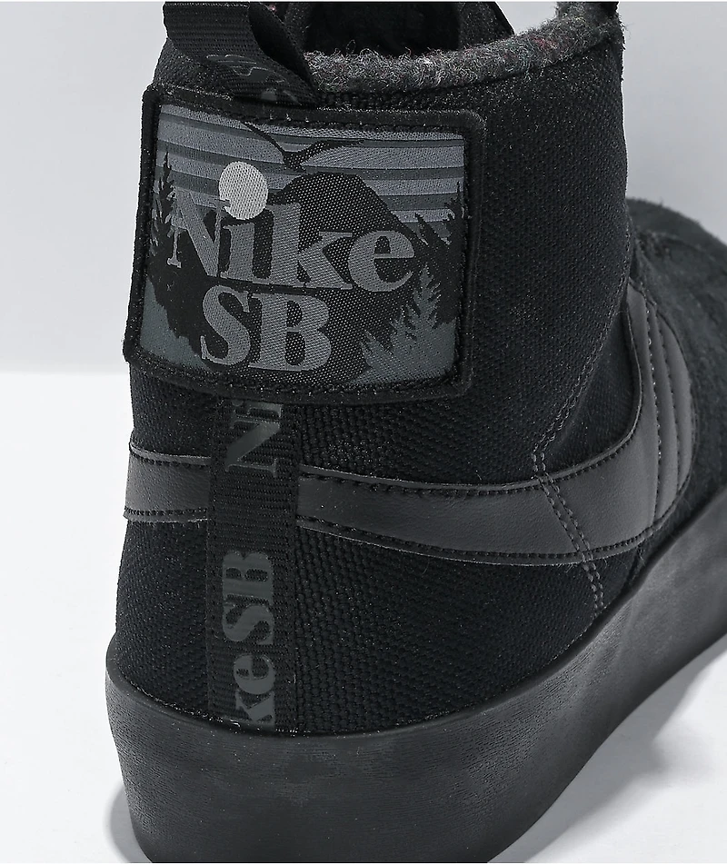 Nike SB Blazer Mid PRM Black & Anthracite Skate Shoes