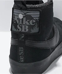 Nike SB Blazer Mid PRM Black & Anthracite Skate Shoes