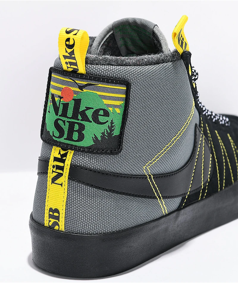 Nike SB Blazer Mid Premium Black & Grey Skate Shoes