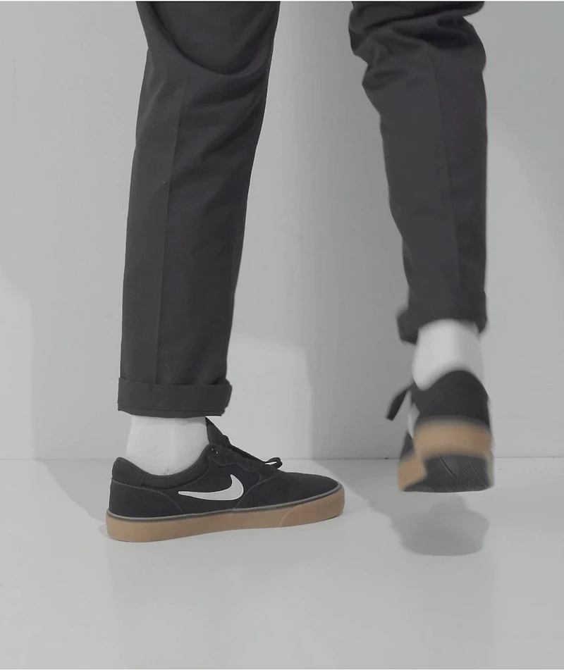 Nike SB Chron 2 Black & Gum Skate Shoes