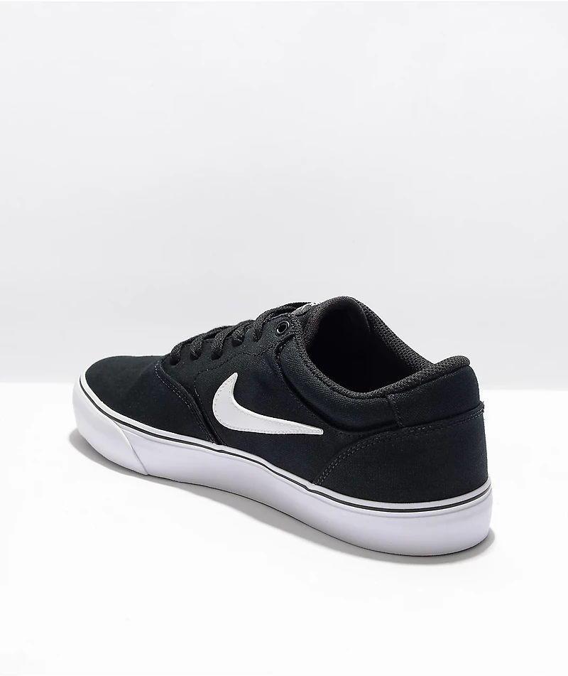 Nike SB Chron 2 Black & White Canvas Skate Shoes
