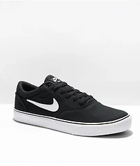 Nike SB Chron 2 Black & White Canvas Skate Shoes