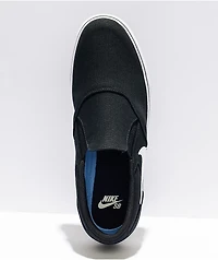 Nike SB Chron 2 Black & White Slip-On Skate Shoes
