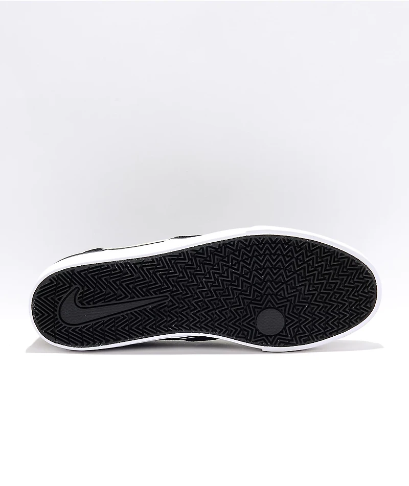 Nike SB Chron 2 Black & White Slip-On Skate Shoes