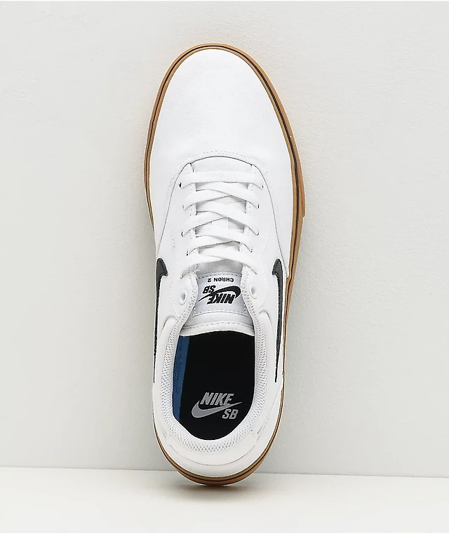 Nike SB Chron White Gum Canvas Skate Shoes Arden Fair