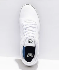 Nike SB Chron 2 White Canvas Skate Shoes