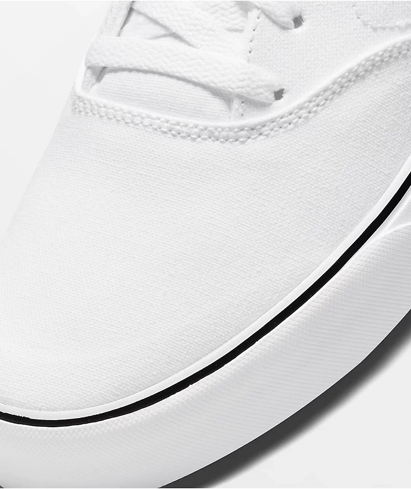 Nike SB Chron 2 White Canvas Skate Shoes