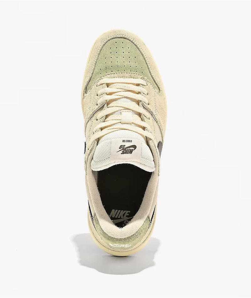 Nike SB Code 58 Beige & Green Skate Shoes