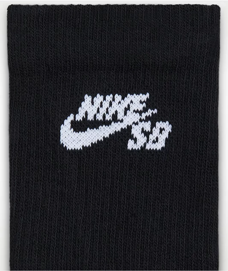 Nike SB Everyday Elevated Black 3 Pack Crew Socks