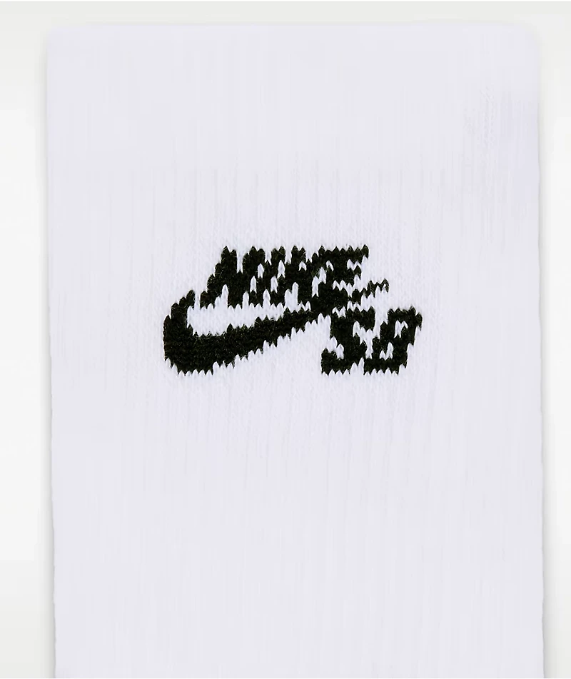 Nike SB Everyday Elevated White 3 Pack Crew Socks