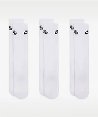 Nike SB Everyday Elevated White 3 Pack Crew Socks