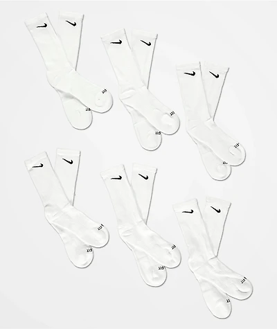 Nike SB Everyday Plus 6 Pack White Crew Socks