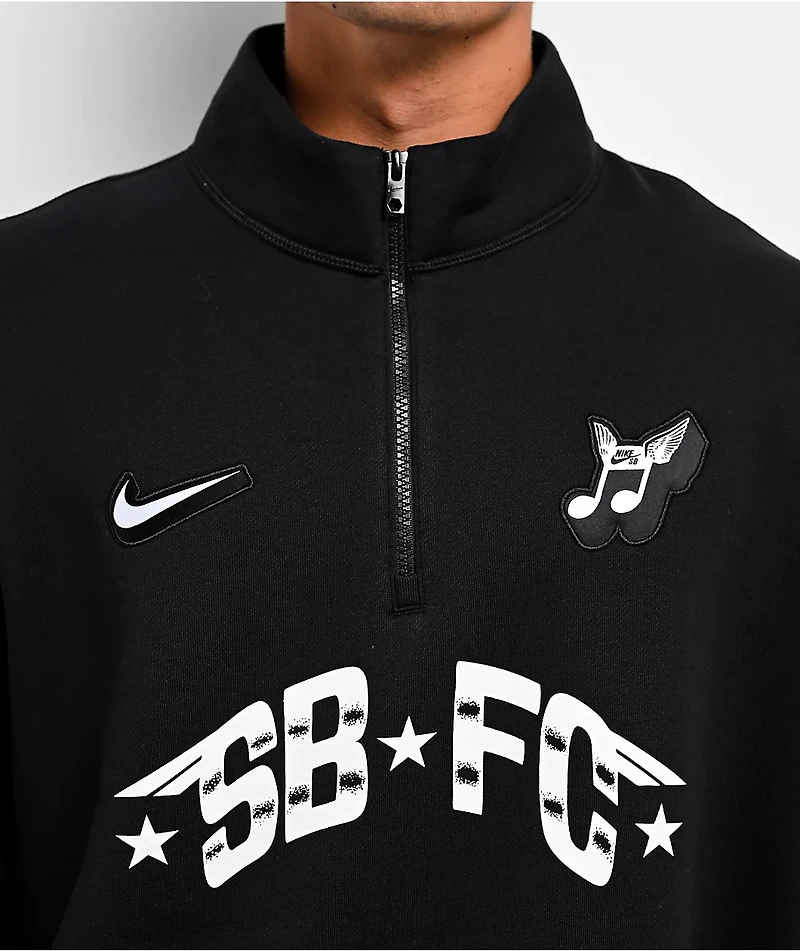 Nike SB FC Black Oversized Quarter Zip Sweatshirt