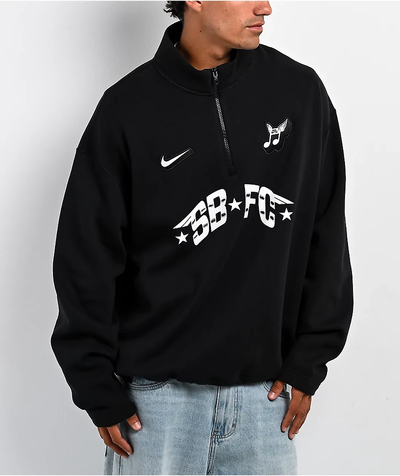 Nike SB FC Black Oversized Quarter Zip Sweatshirt