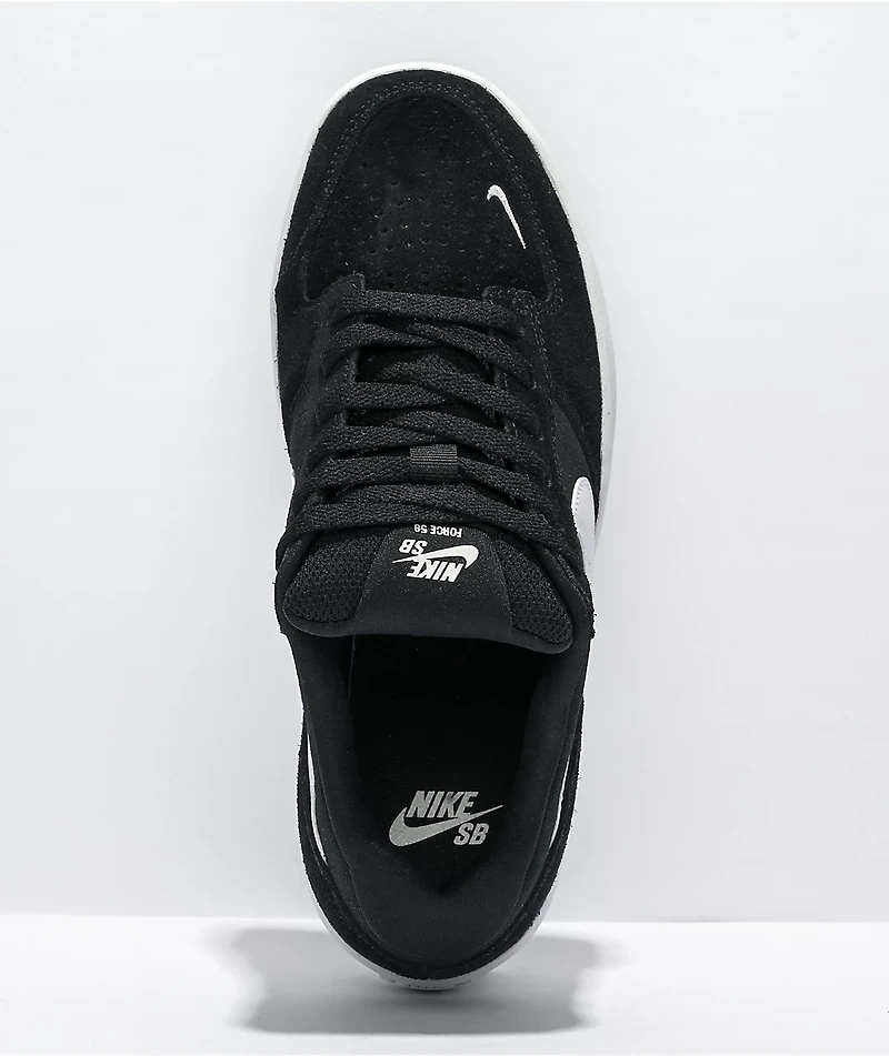 Nike SB Force 58 Black & White Skate Shoes
