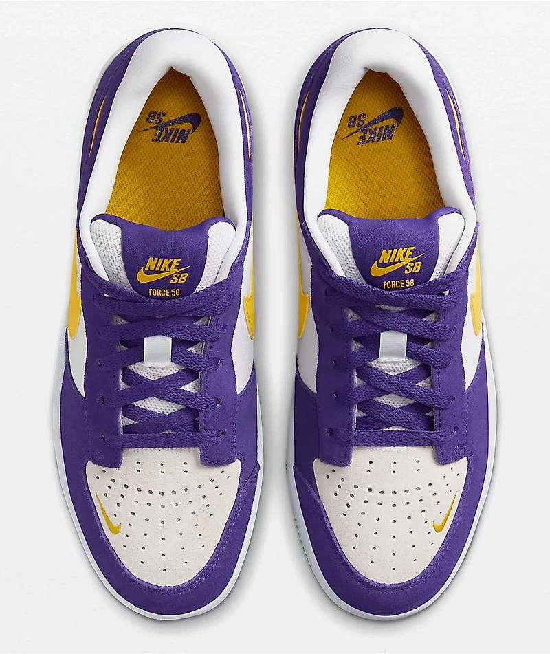 Nike SB Force 58 Court Purple & Amarillo Skate Shoes