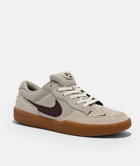 Nike SB Force 58 Cream, Burgandy & Gum Skate Shoes
