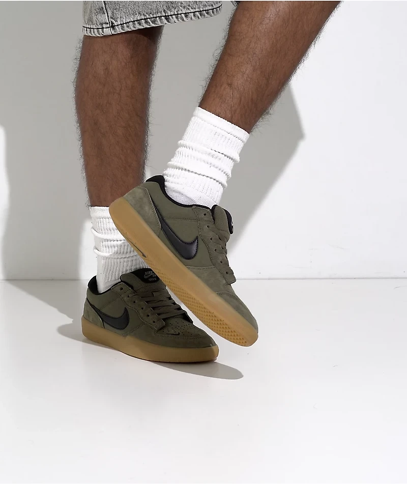Nike SB Force 58 Medium Olive, Gum & Black Skate Shoes