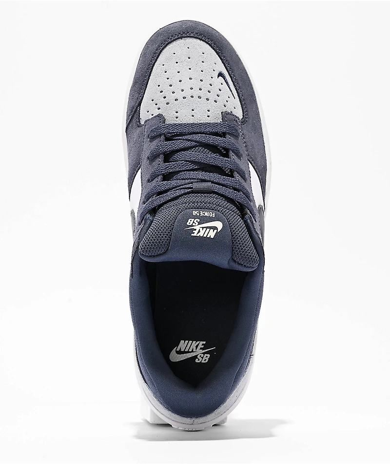 Nike SB Force 58 Navy, Sky & White Skate Shoes