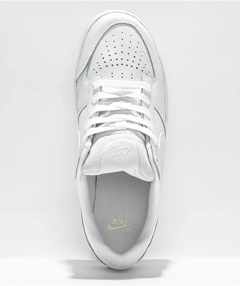 Nike SB Force 58 Premium Leather White Skate Shoes
