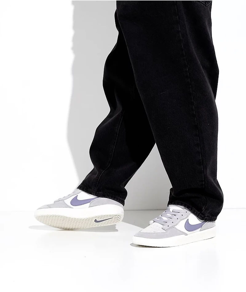 Nike SB Force 58 White, Ashen Slate & Sail Skate Shoes