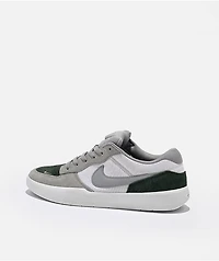 Nike SB Force 58 White, Grey & Green Skate Shoes