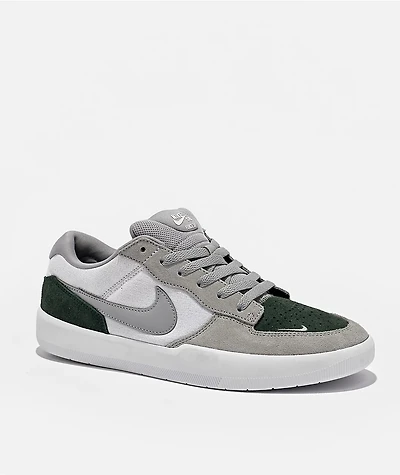 Nike SB Force 58 White, Grey & Green Skate Shoes
