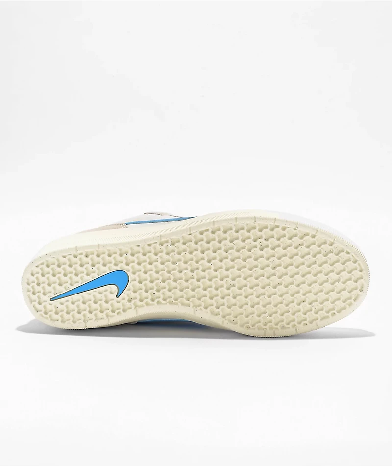 Nike SB Force 58 White & Baby Blue Skate Shoes