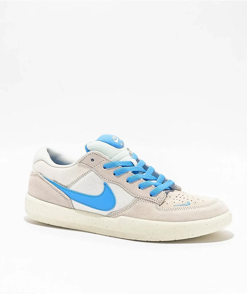 Nike SB Force 58 White & Baby Blue Skate Shoes