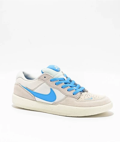 Nike SB Force 58 White & Baby Blue Skate Shoes