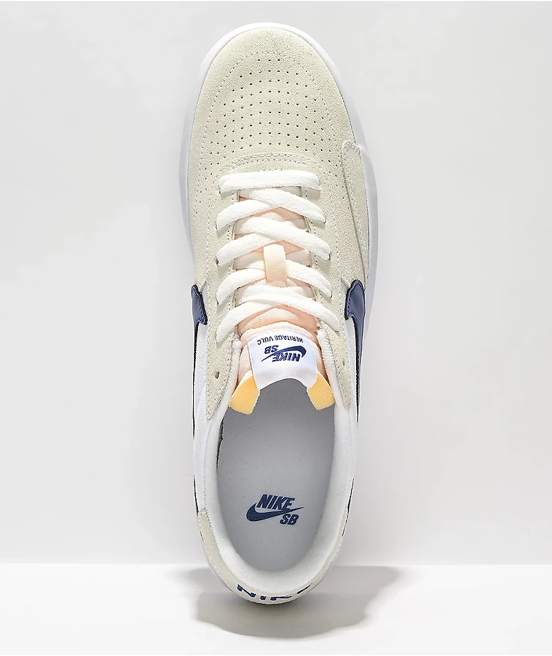 Nike SB Heritage Vulc White & Deep Royal Skate Shoes