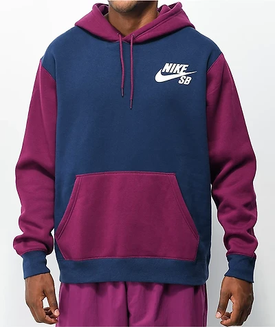 Nike SB Icon Navy & Sangria Hoodie