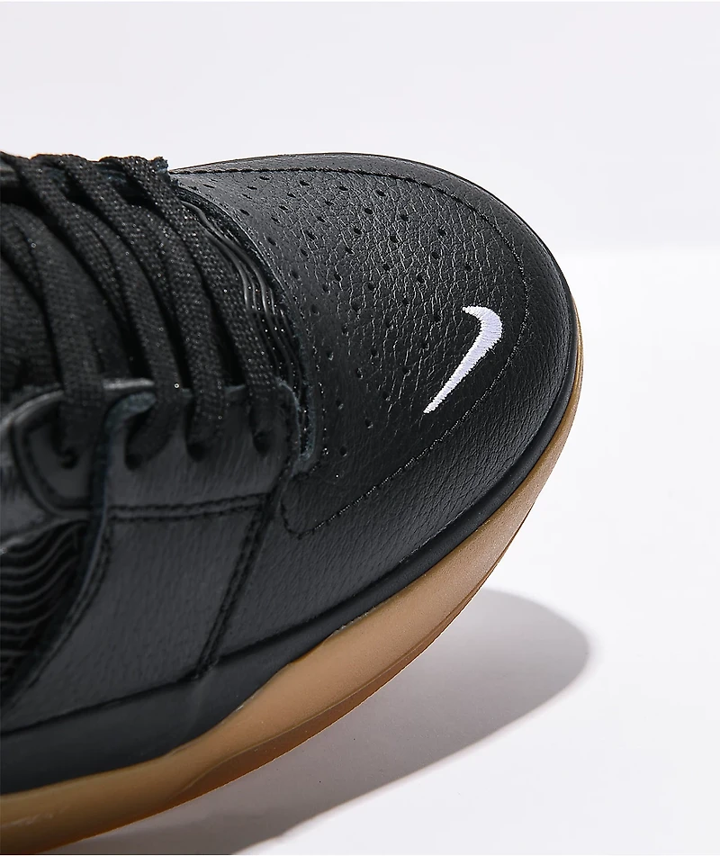Nike SB Ishod Black, White, & Gum Leather Skate Shoes