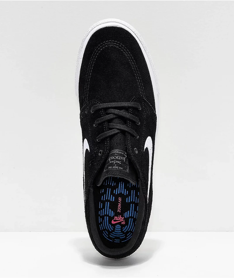 Nike SB Janoski RM Black & White Suede Skate Shoes