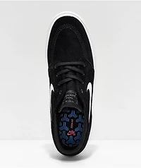 Nike SB Janoski RM Black & White Suede Skate Shoes