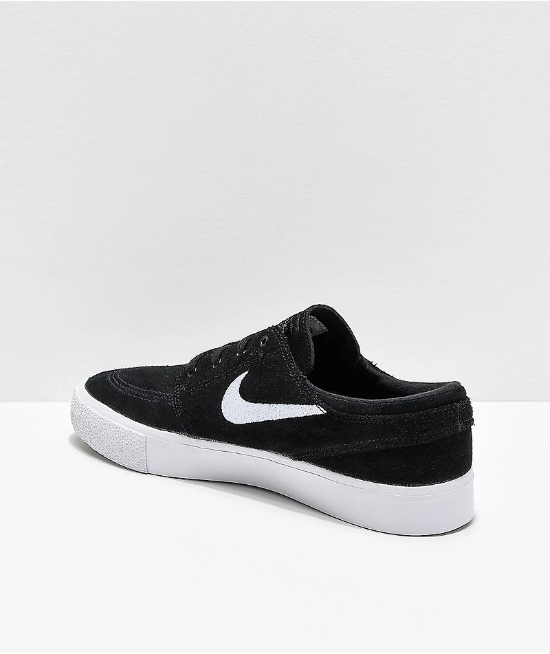 Nike SB Janoski RM Black & White Suede Skate Shoes