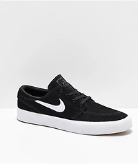 Nike SB Janoski RM Black & White Suede Skate Shoes