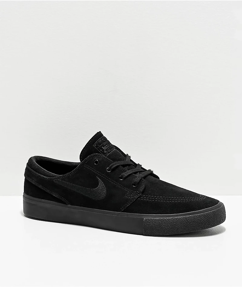 Nike SB Janoski RM Black Suede Skate Shoes