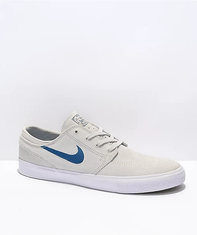 Nike SB Janoski Summit White & Blue Suede Skate Shoes